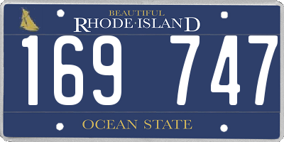RI license plate 169747