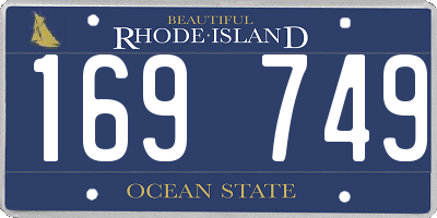 RI license plate 169749