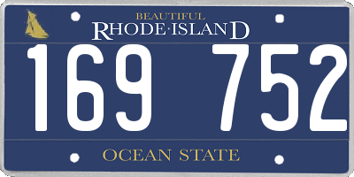 RI license plate 169752