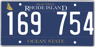 RI license plate 169754