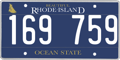 RI license plate 169759
