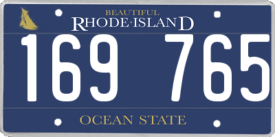 RI license plate 169765