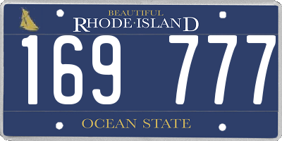 RI license plate 169777