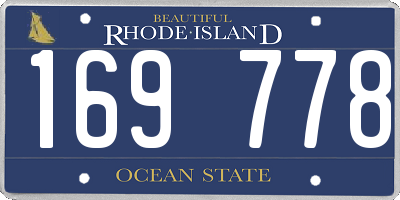 RI license plate 169778