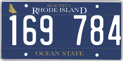 RI license plate 169784