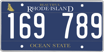 RI license plate 169789