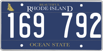 RI license plate 169792
