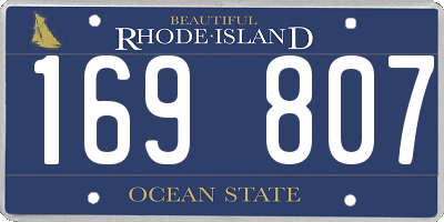 RI license plate 169807