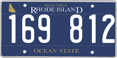 RI license plate 169812