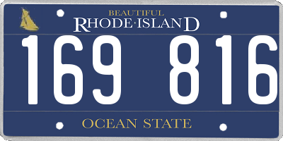 RI license plate 169816