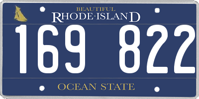 RI license plate 169822