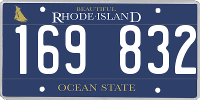RI license plate 169832
