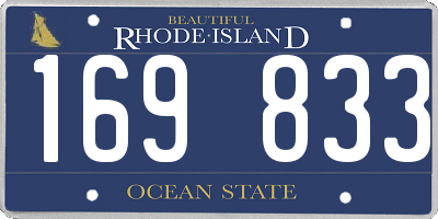 RI license plate 169833
