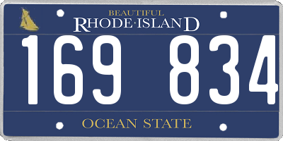 RI license plate 169834