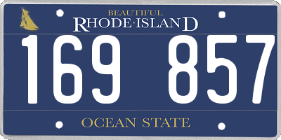 RI license plate 169857