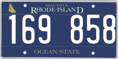 RI license plate 169858