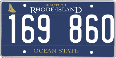 RI license plate 169860
