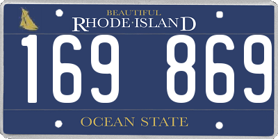 RI license plate 169869