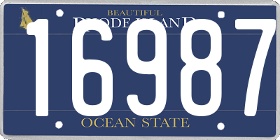 RI license plate 16987