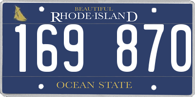 RI license plate 169870