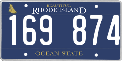 RI license plate 169874