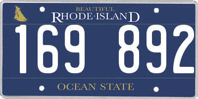 RI license plate 169892