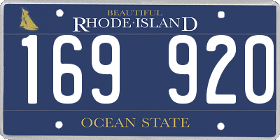 RI license plate 169920