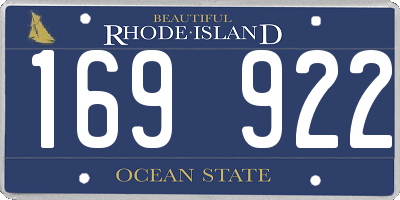 RI license plate 169922