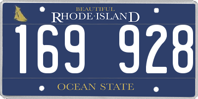 RI license plate 169928