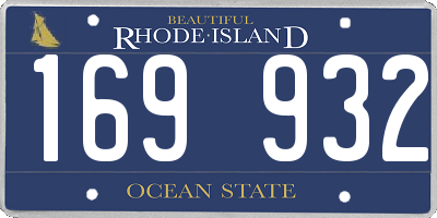 RI license plate 169932