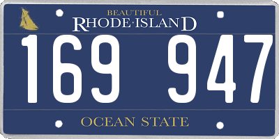 RI license plate 169947