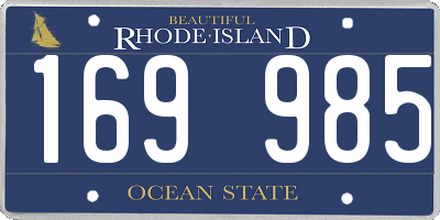 RI license plate 169985