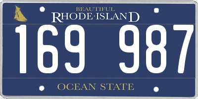 RI license plate 169987