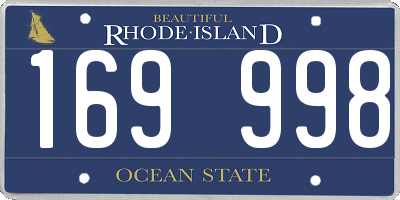 RI license plate 169998