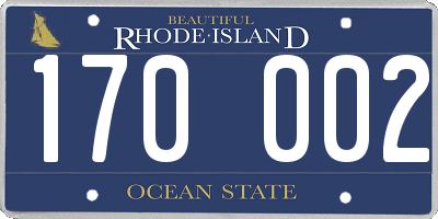 RI license plate 170002