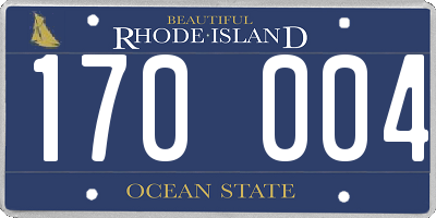 RI license plate 170004