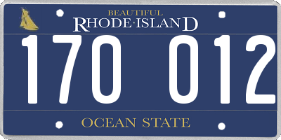 RI license plate 170012