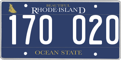 RI license plate 170020