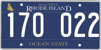 RI license plate 170022