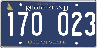 RI license plate 170023