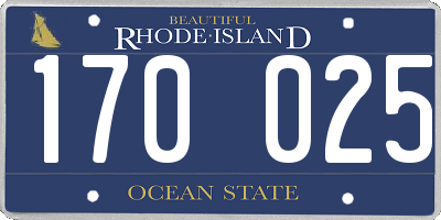 RI license plate 170025