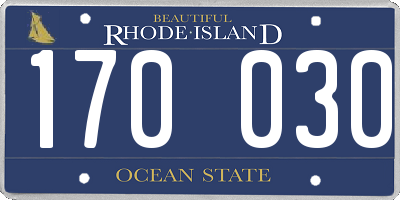 RI license plate 170030