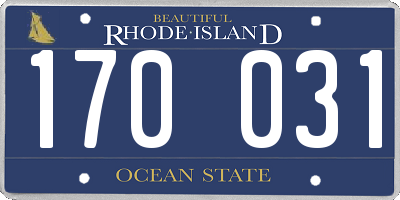 RI license plate 170031