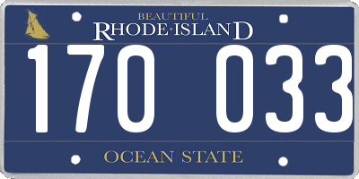 RI license plate 170033
