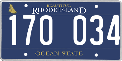 RI license plate 170034