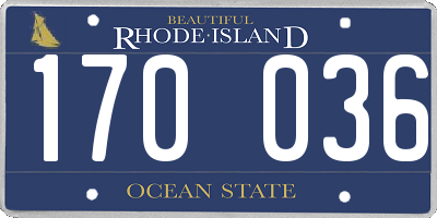 RI license plate 170036
