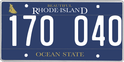 RI license plate 170040
