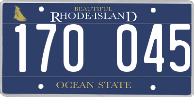 RI license plate 170045