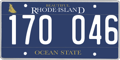 RI license plate 170046
