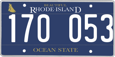 RI license plate 170053